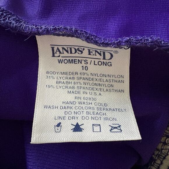 Lands' End Purple One Piece Swimsuit Bathing Suit Womens Size 10L (678) - Picture 3 of 3
